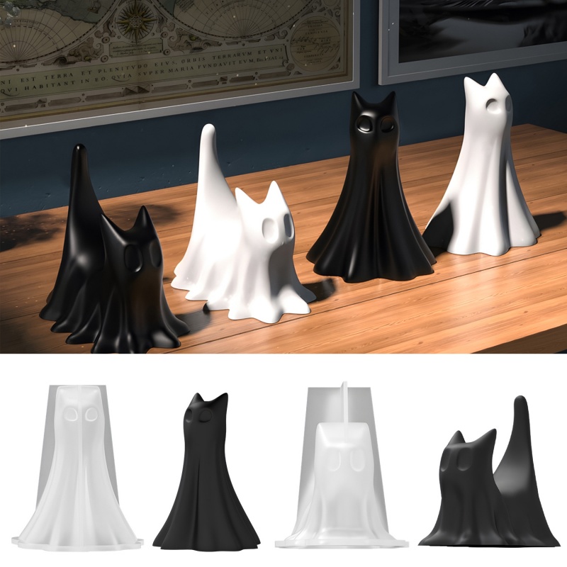 Ghost Cat Halloween Desktop Or - Candle Making Diy review and price